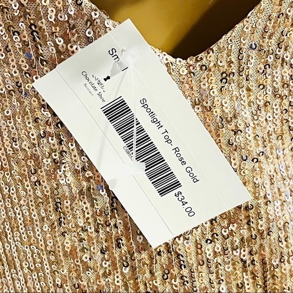 ILLA ILLA Sparkle Rose Gold Strap Top NWT, Small - Picture 8 of 12